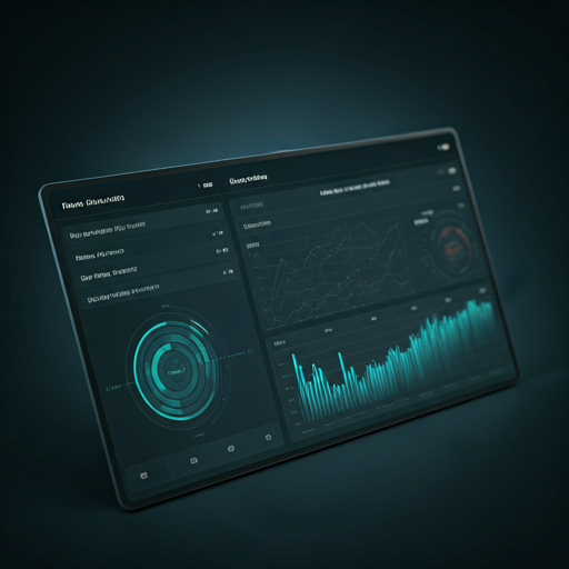 High-end dashboard UI showing complex data visualizations