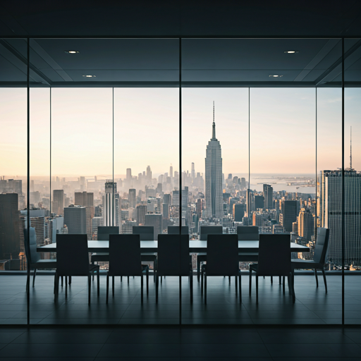 Sophisticated glass-walled boardroom